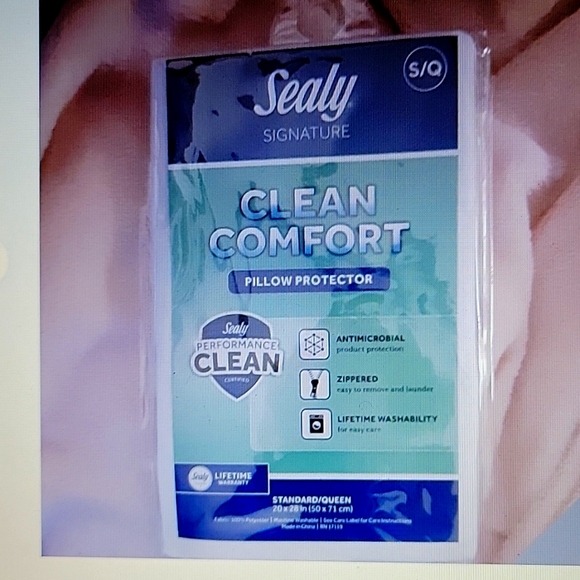 Sealy Signature Clean Comfort Zippered Antimicrobial Pillow Protector S/Q New - Picture 1 of 3